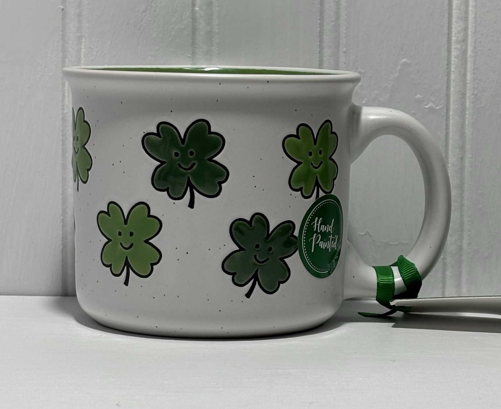Sheffield Home Smiley Clover Leaves Ceramic Coffee Mug, St. Patrick's Day Gift