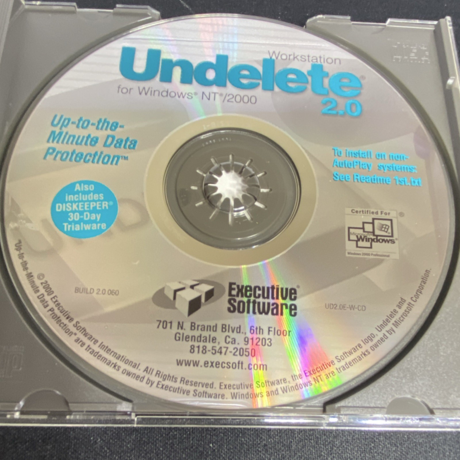 Executive Software Undelete 2.0 Data Recovery Windows NT/2000 English CD