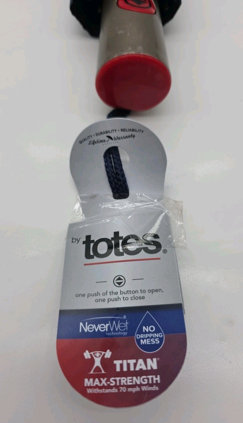 Totes Blue Never Wet Titan Max Strength 43" Coverage Umbrella