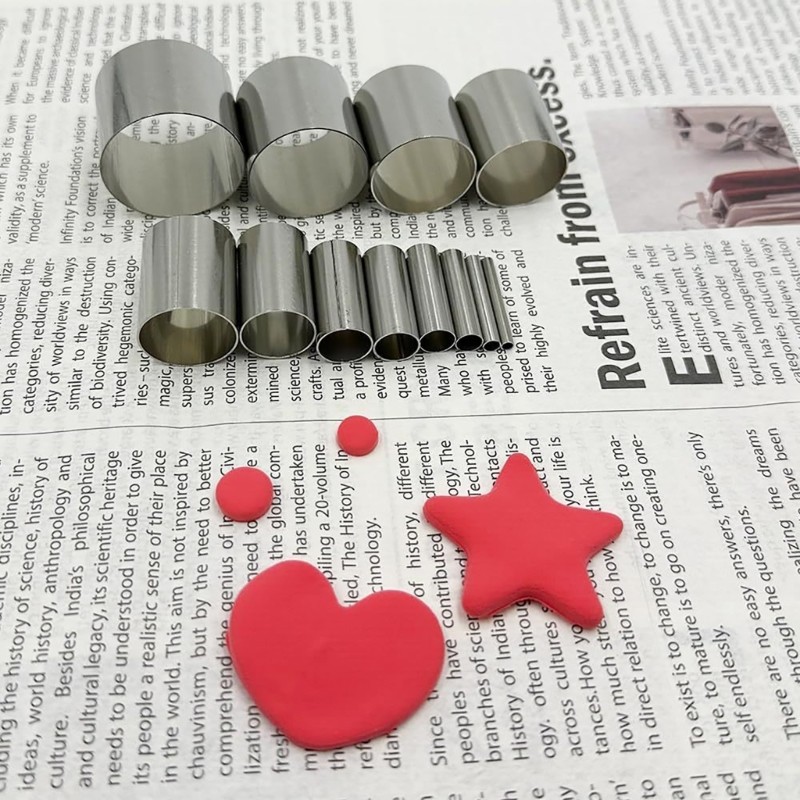 Clay Cutter Tool Set with Ring and Plunger Style Pieces for