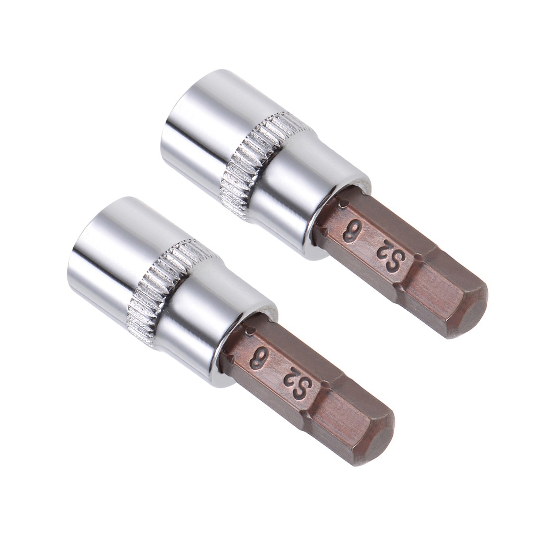 2pcs 1/4" Drive x 6mm Hex Bit Socket S2 Steel Bits CR-V Sockets 38mm