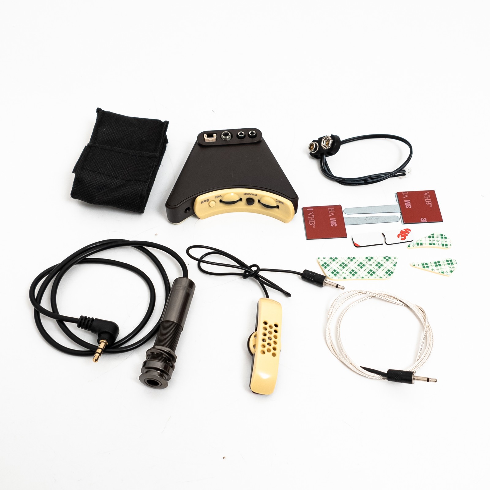 Dual Source Acoustic Guitar Pickup with Tru-Mic Style Condenser Mic Piezo Preamp