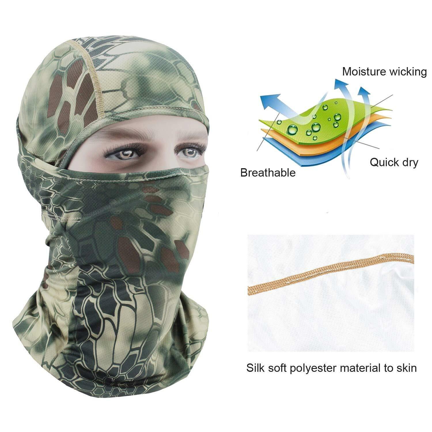 Camo Tactical Motorcycle Cycling Hunting Outdoor Ski Face Mask Helmet Liner USA