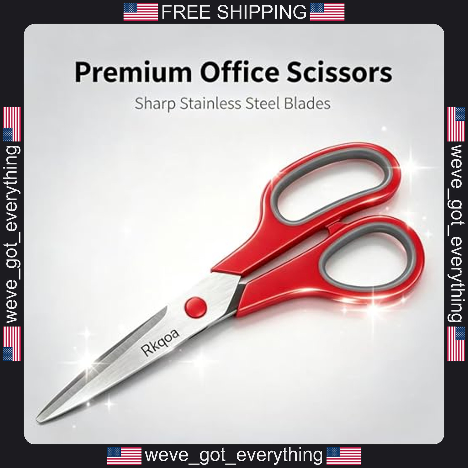 24 Black All Purpose Scissors for Office School Crafts