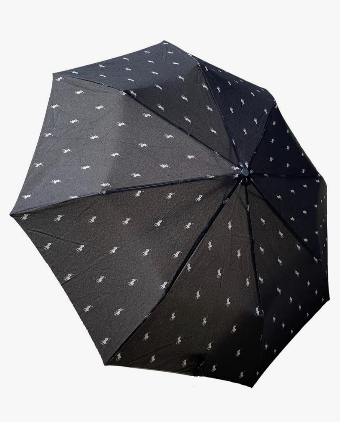 Ralph Lauren Polo Umbrella Handle Rare Push Gray Pony Black logo