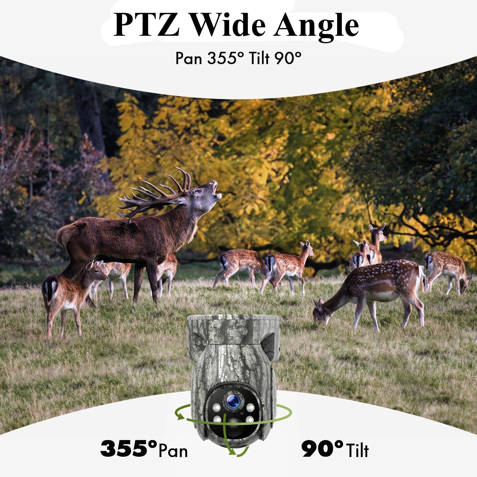 2* Campark 2K 4G LTE Cellular Solar PTZ Trail Camera Security Camera + SIM Card