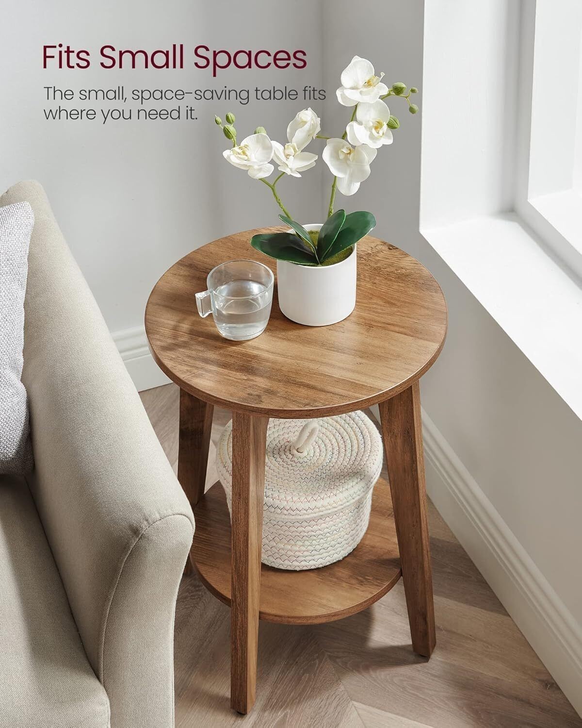 Small End Table Nightstand Round Bedside Tables Plant Stand Display Bedroom New