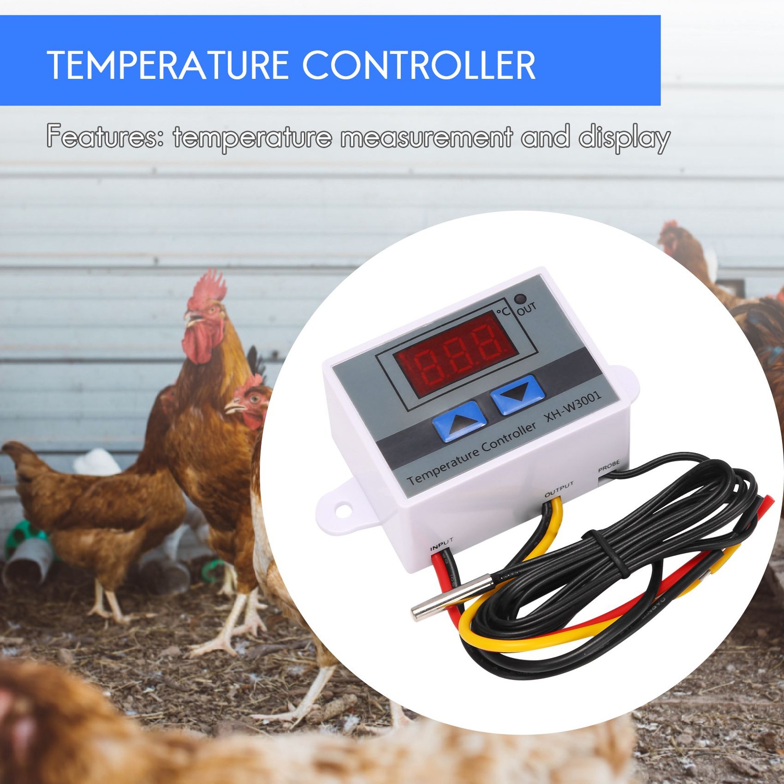 220V Digital LED Temperature Controller 10A Thermostat Control with 3446