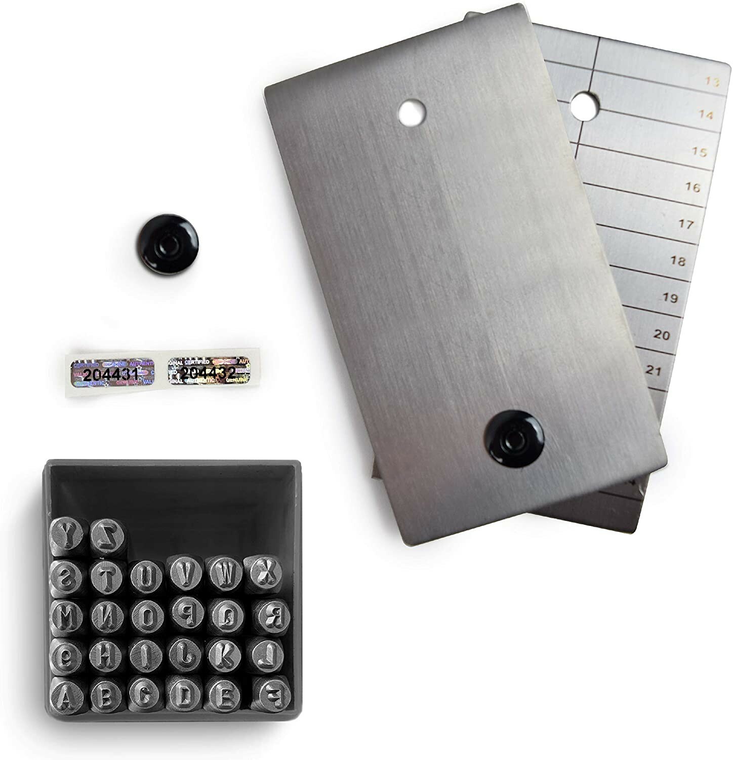 ColdTi BIP39 Hardware Wallet Seed Backup - 2 Titanium Plates + Letter Punch Set