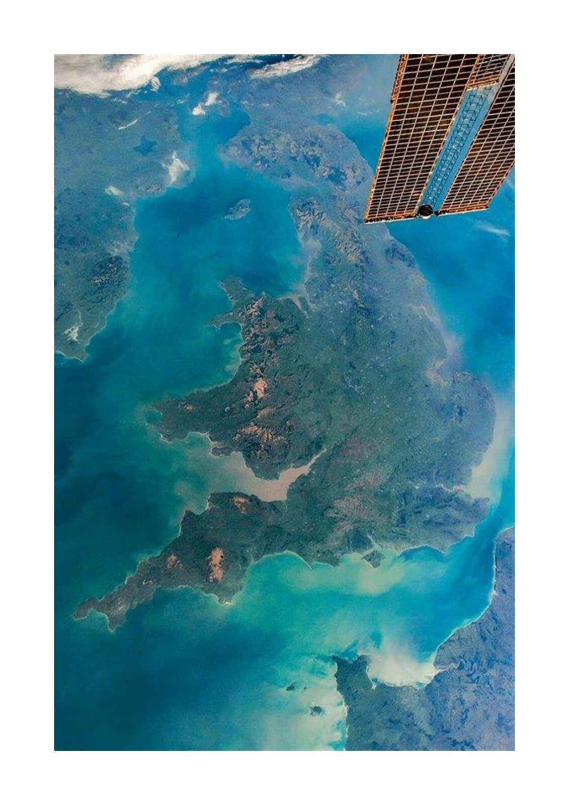UK as seen from the Mir Space Station A4 photograph poster. Choice of frame.