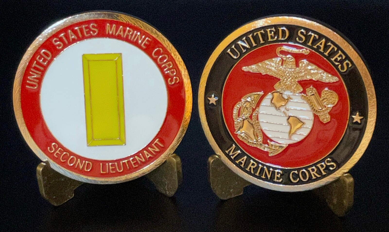 US MARINE CORPS SECOND LIEUTENANT RANK CHALLENGE COIN MILITARY COLLECTIBLE