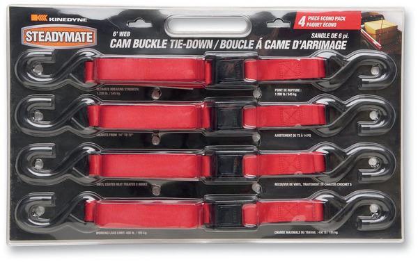 SteadyMate 15532 Tie-Downs with Cam Buckles FOR MOTORCYCLES