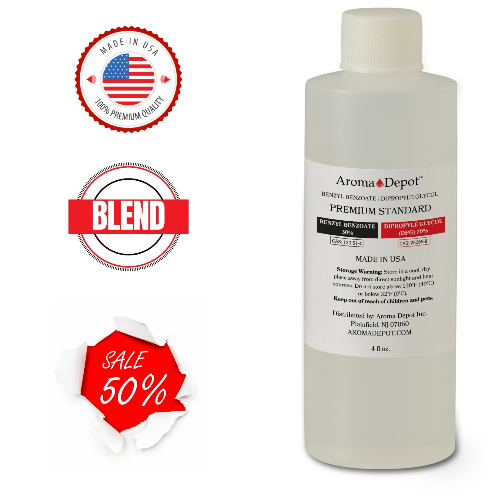 4oz - 70/30 DPG & Benzyl Benzoate Blend Dipropylene Glycol Aromatic Compound