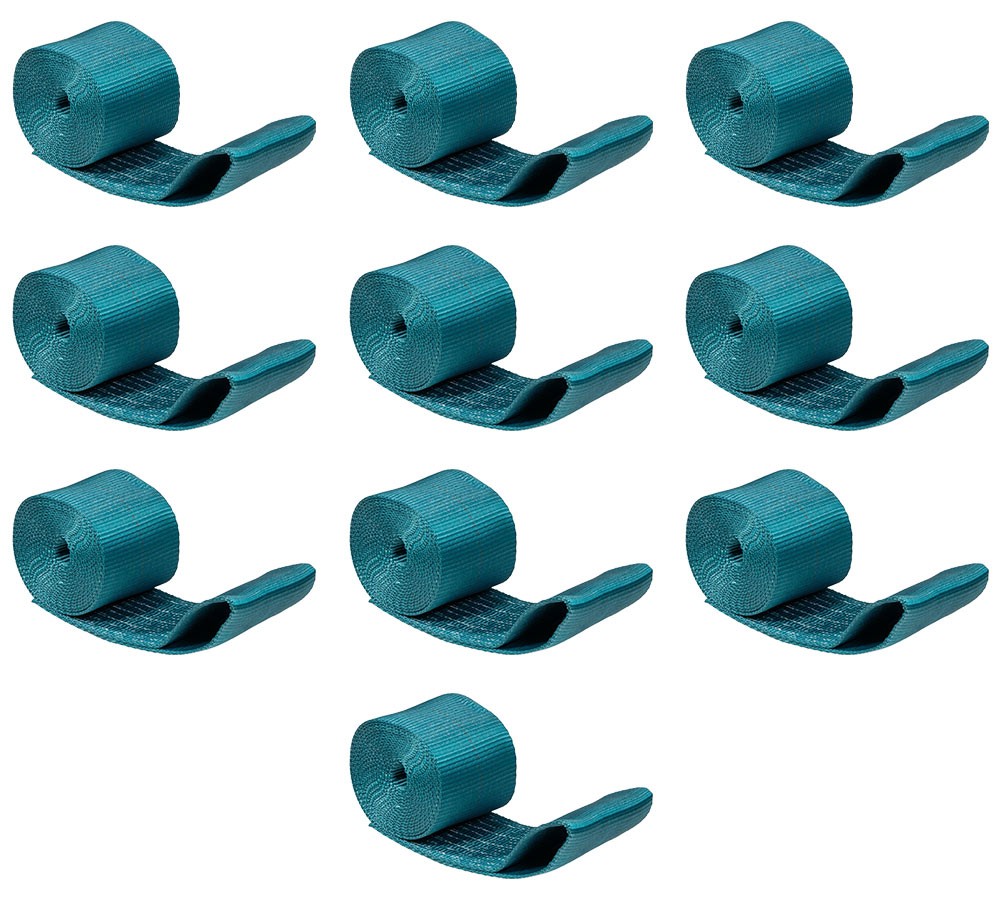 10PK 4" x 13' Blue Winch Strap w/ Sewn Loop 6,670 lbs WLL Heavy Duty Tie Down