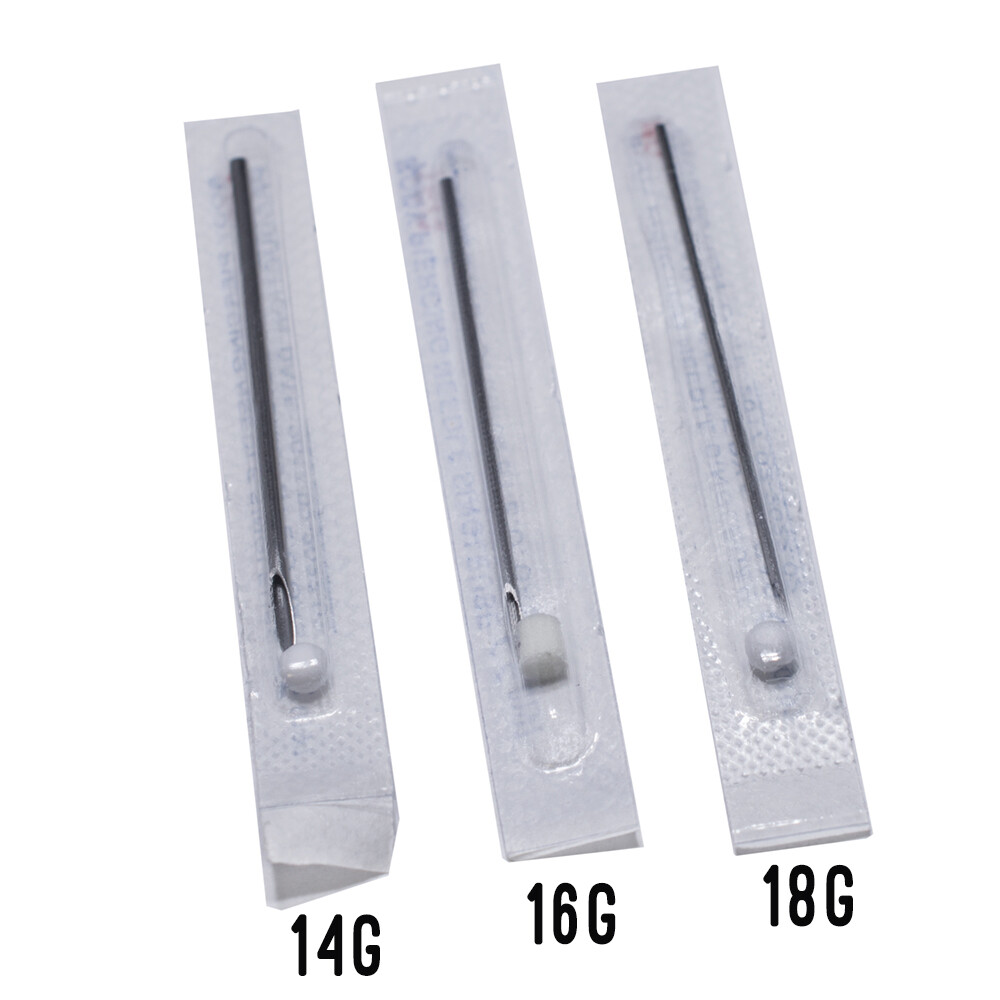 10Pc Septum Piercing Kit -Horseshoe,Needles,Forceps,Clicker Randomly Picked