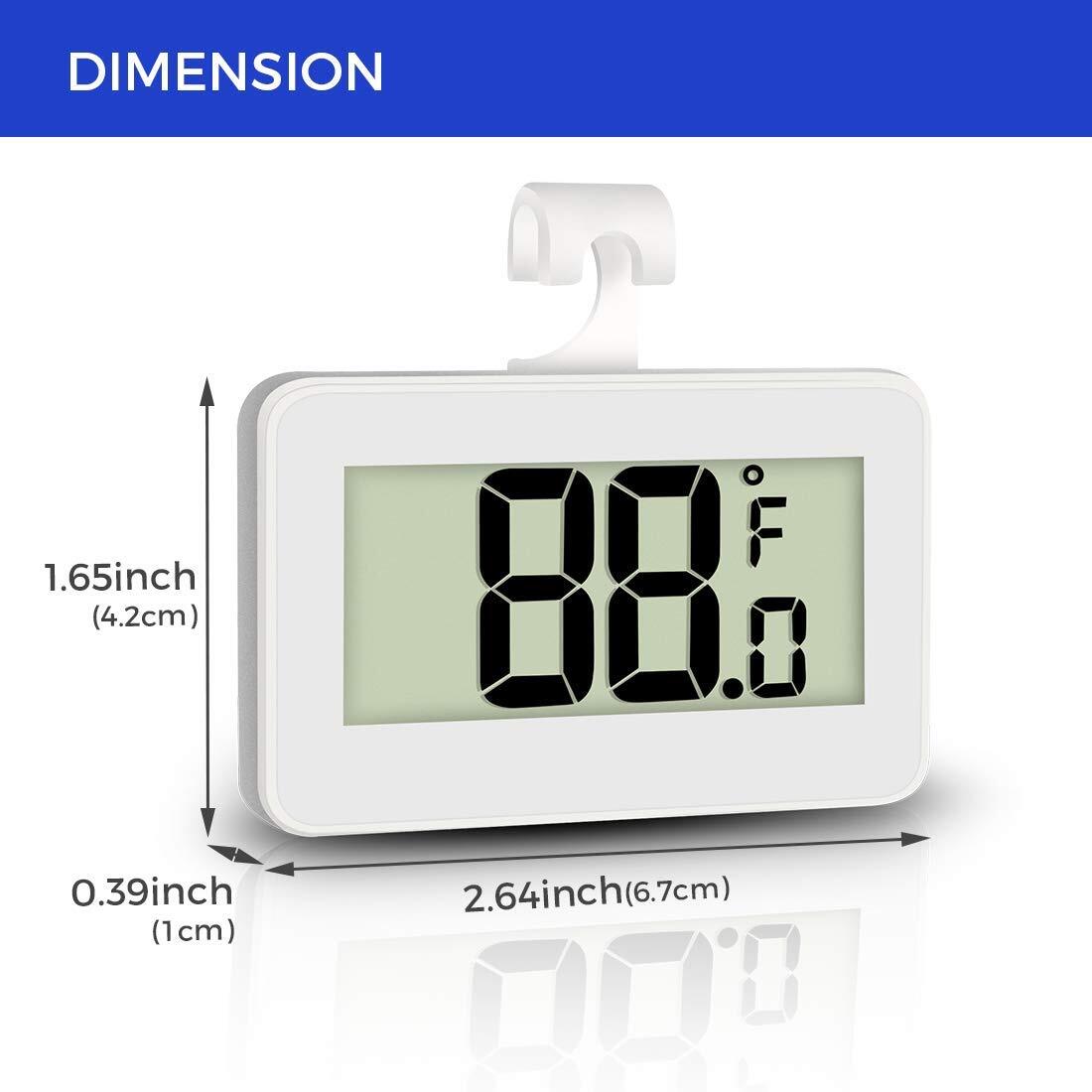 2 Pack Digital Refrigerator Thermometer with Large LCD Display