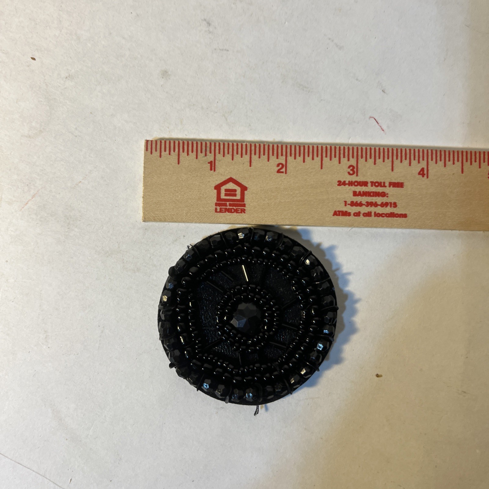 Black Handmade Bead Patch Good Condition Vintage A25