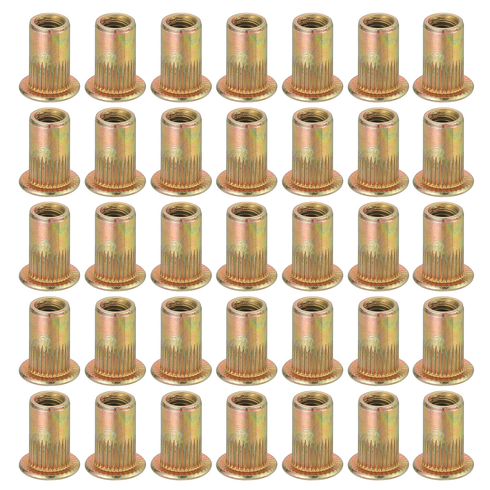 120Pcs M4 x 11mm Rivet Nut Carbon Steel Rivet Nut Tool Hardware Nuts Zinc-Plate