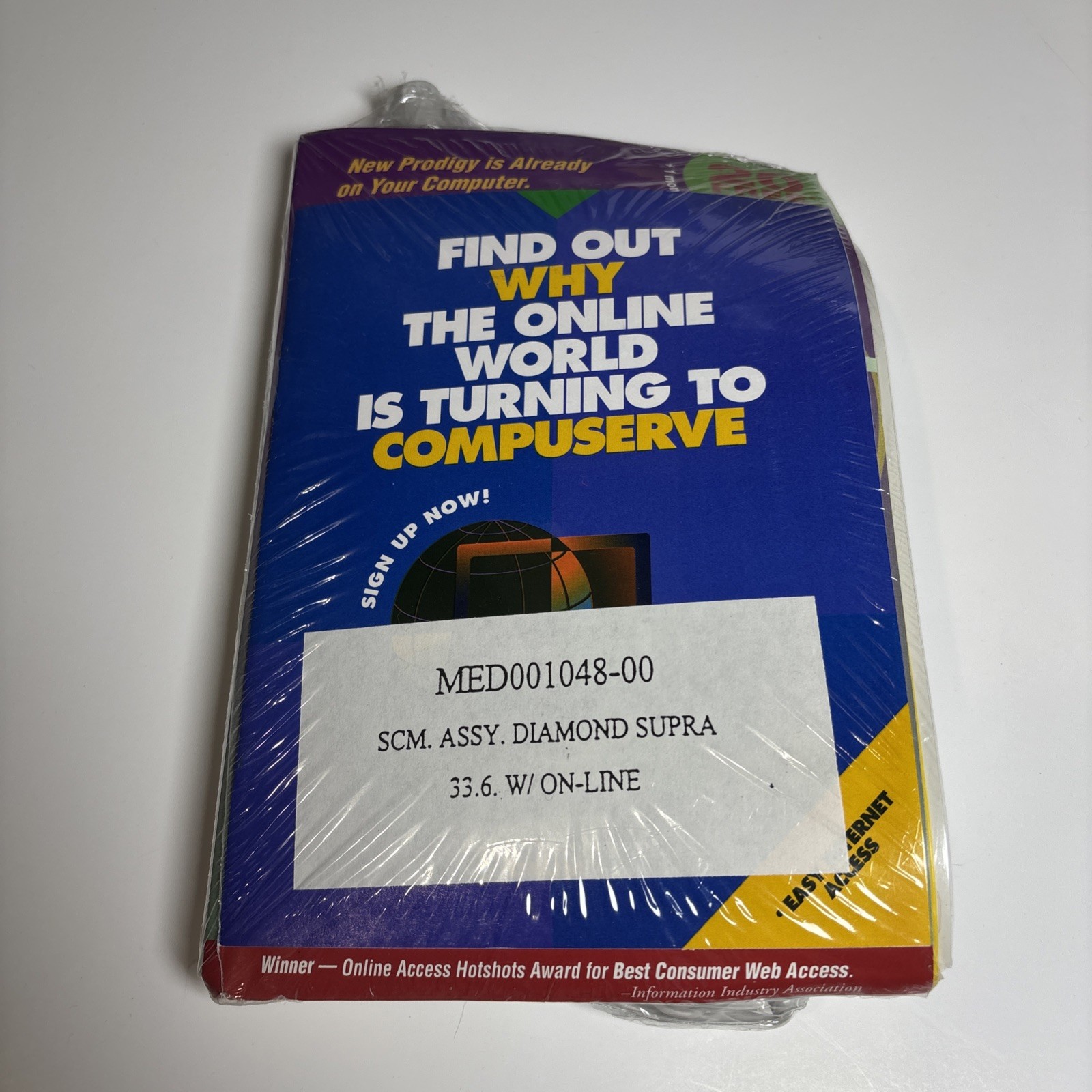 Vintage Sealed CompuServe Internet Kit Microsoft Phone CD Booklet Antenna 1990s