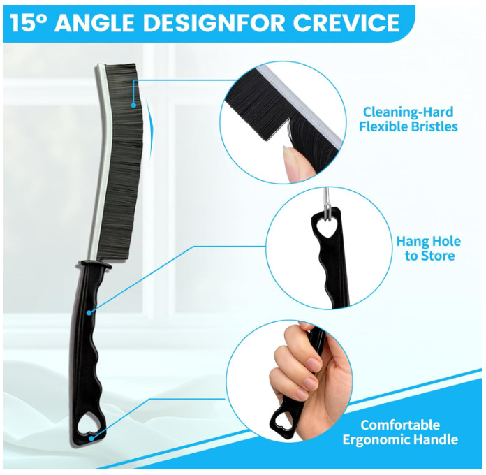 16 Pcs Crevice Cleaning Brush Set, Hard Bristle Scrub Brushes Tools