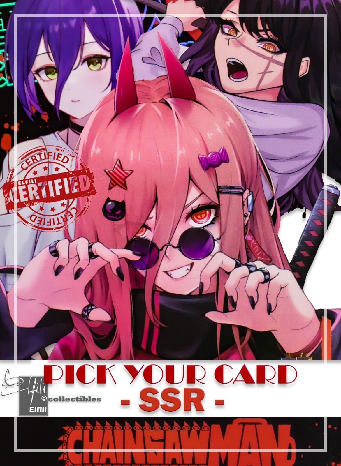 Pick-Your-Card Chainsaw Man Premium Cards Waifu Anime CCG - SSR Gold Foil 55pt