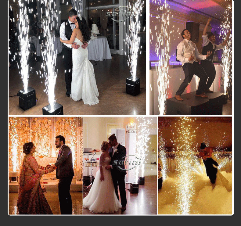 700W Cold Spark Machine DMX Stage Firework Machine Safe for Wedding Event Party