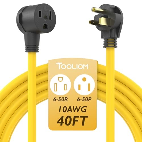 250 Volt Welder Extension Cord 10 AWG NEMA 6-50P to 6-50R Power 40FT 10AWG