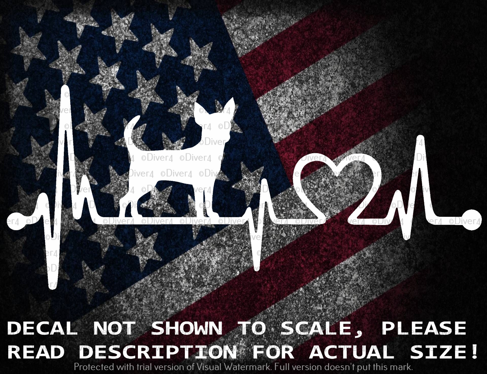 Chihuahua In Heartbeat Cut Vinyl Decal Sticker US Seller US Made