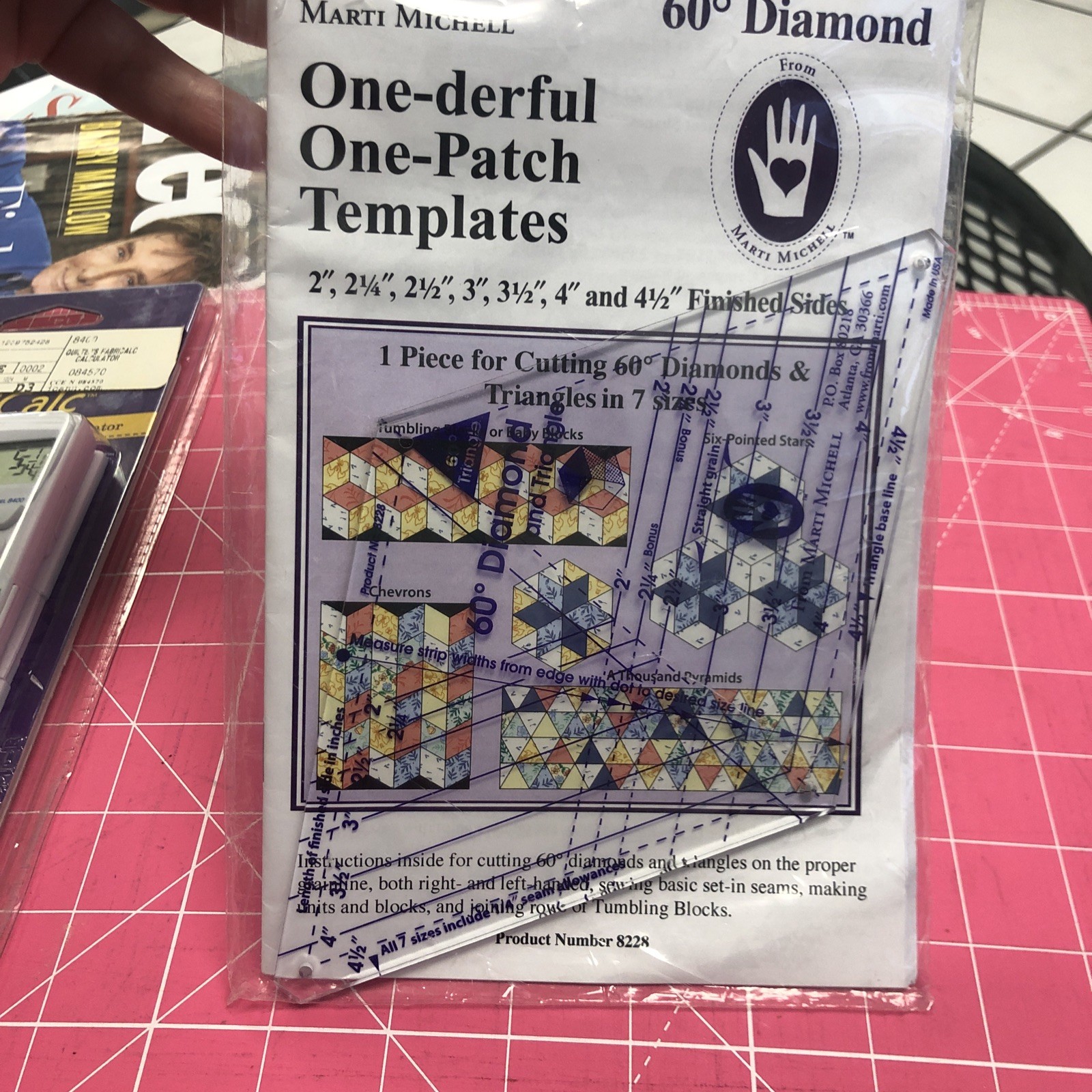 Marti Mitchell 60 Degree Diamond Quilt Template Onederful One Patch Templates