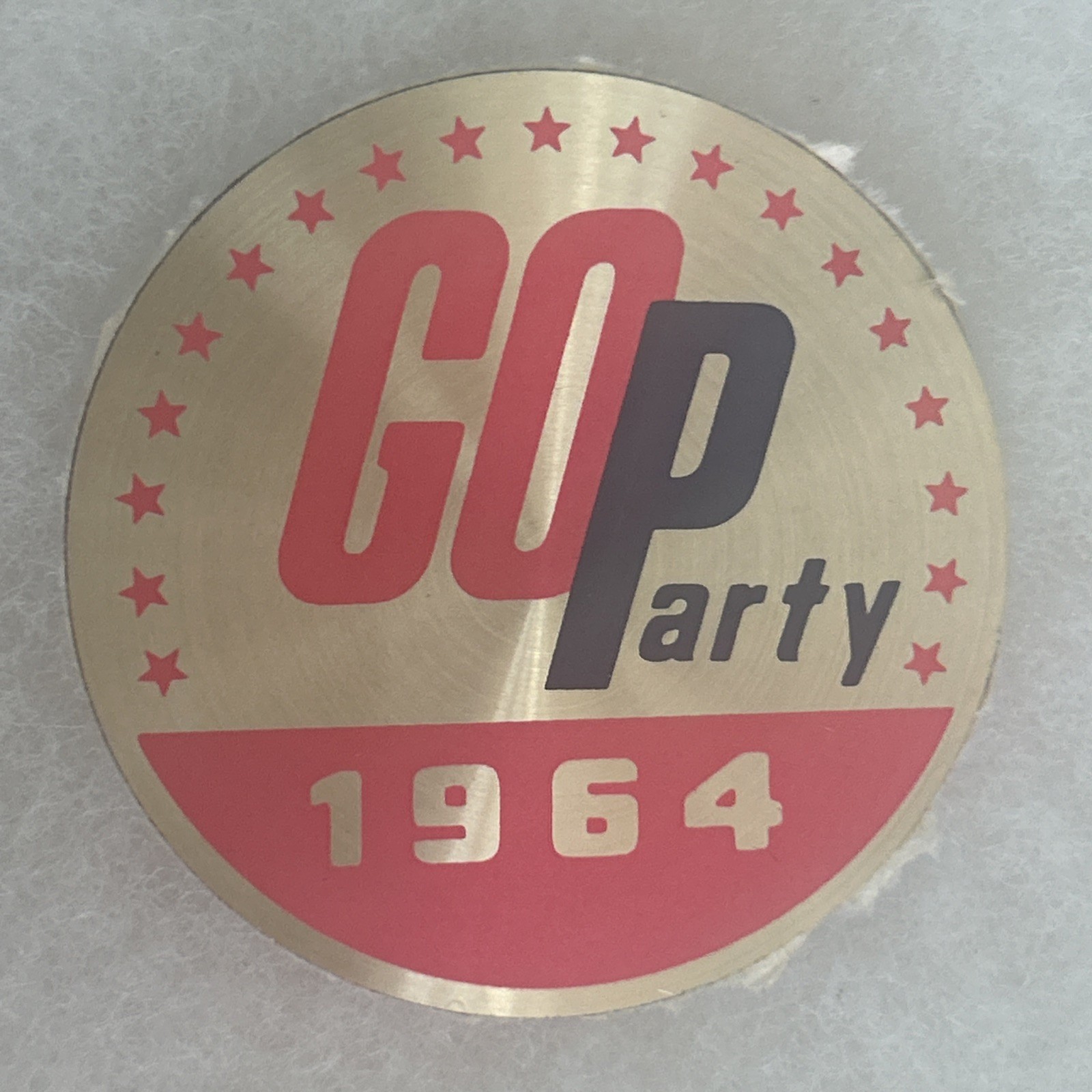 GOparty 1964 GOLDWATER  3”  hard metallic stickler