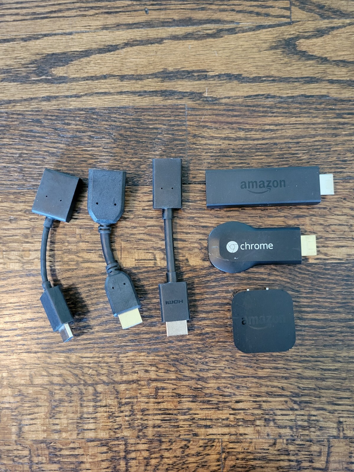 Amazon Fire TV HD W87CUN & Chrome H2G2-42 Media Streamers w/ Adapters NO REMOTES