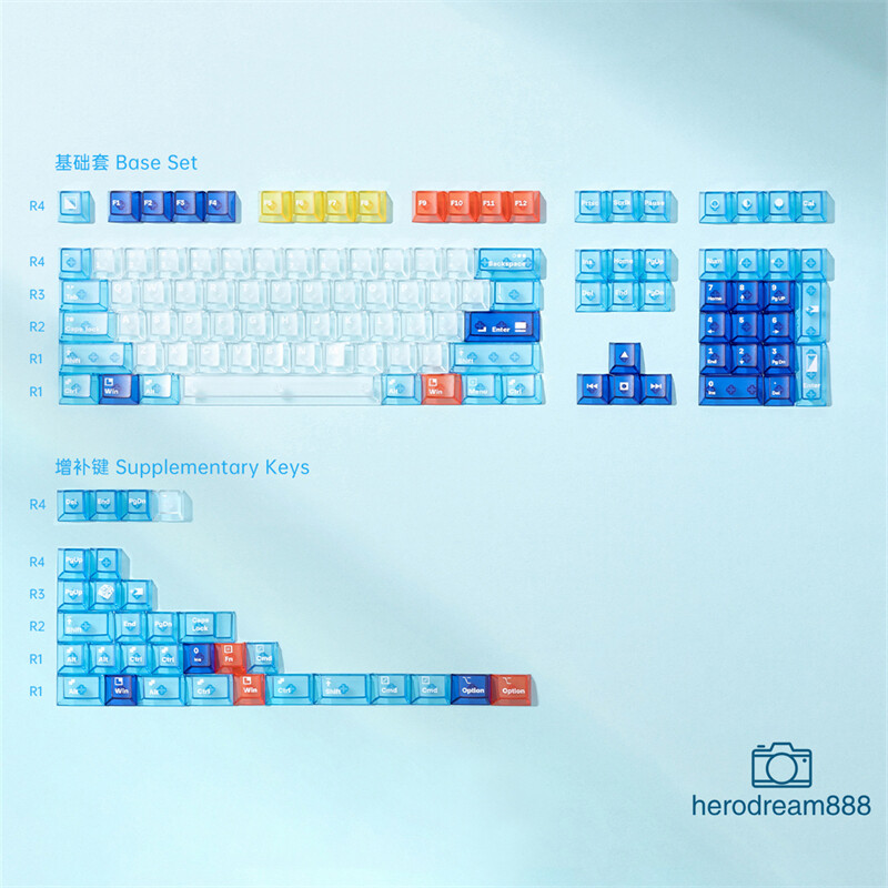 Geometric Figure Keycaps PC Clear Cherry Height 139 Keys  For Cherry MX Keyboard