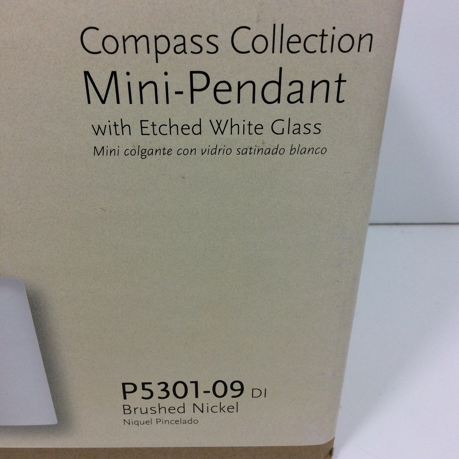 Progress Lighting Compass Collection Mini-Pendant Hanging Lamp White Glass Shade