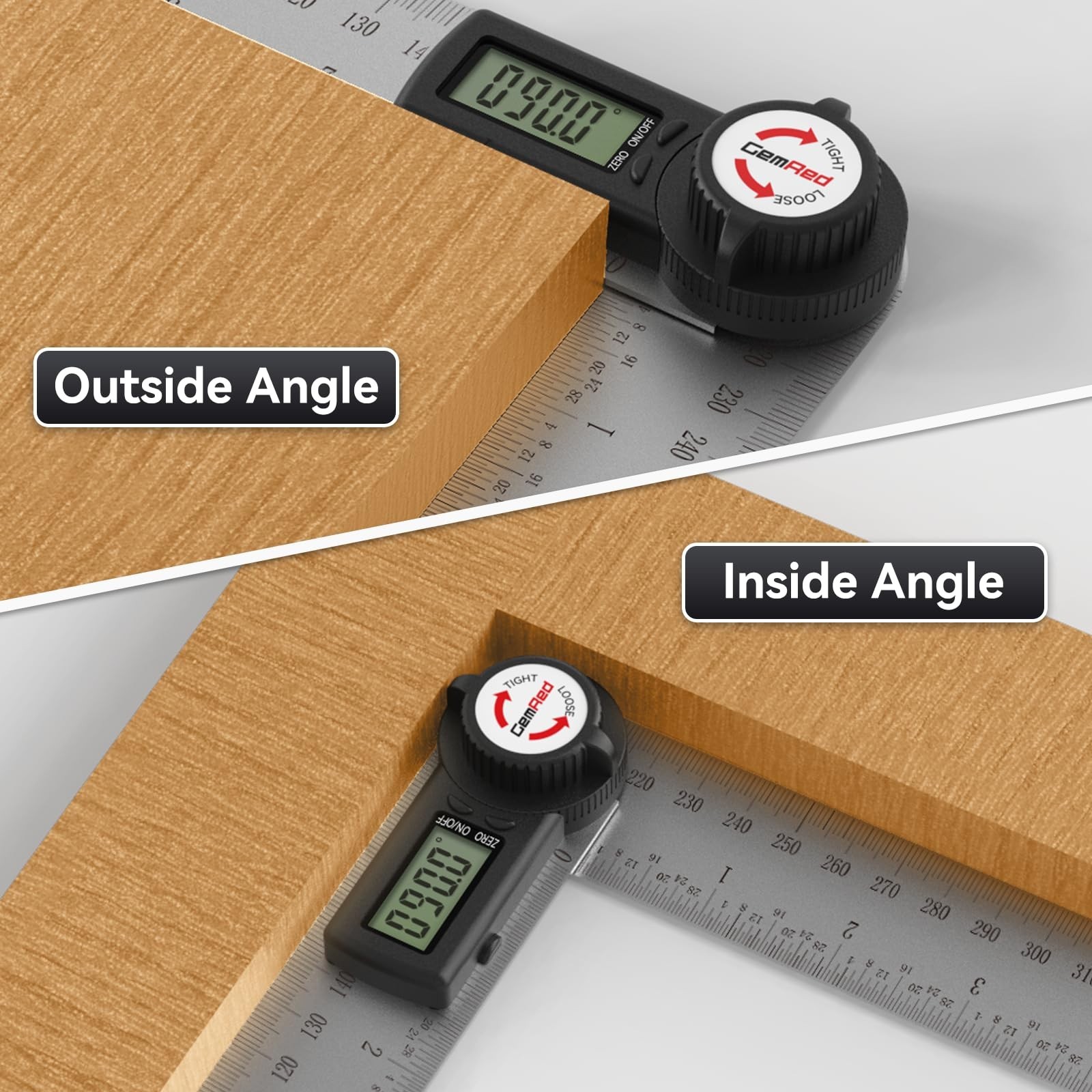 Digital Angle Finder Protractor 7" Stainless Steel, Precision Measurement Tool