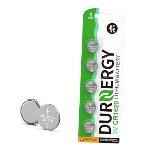 CR1620 3V Lithium Battery 5 Pack, Key Fob Battery CR1620 Lithium Coin 5 PACK
