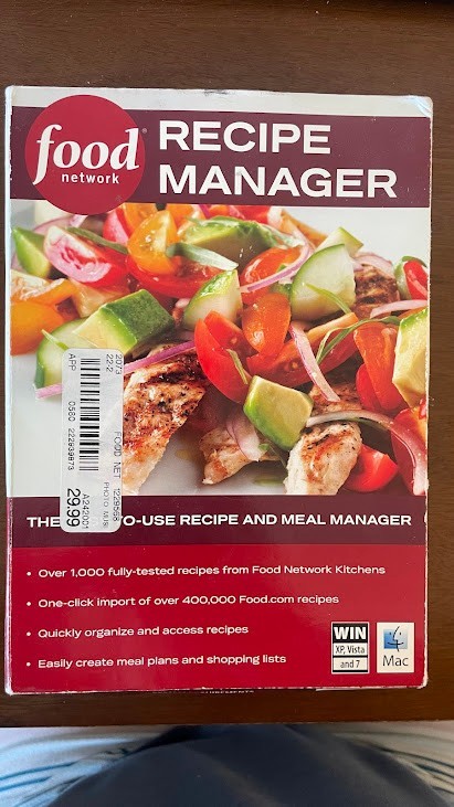 Food Network Recipe Manager PC Mac CD-ROM New Sealed 1000+ Recipes Meal Planner