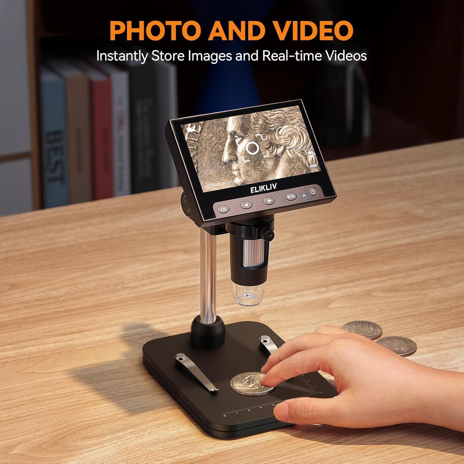 Portable 1000x Coin Microscope - 8 LED Illuminated Viewer for Precise Details