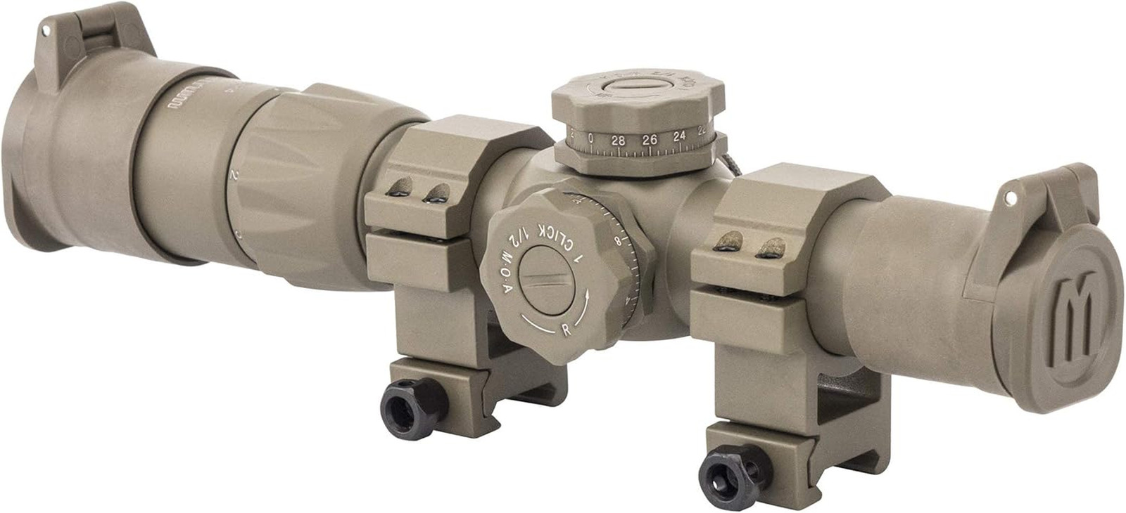 Monstrum Rubberized Flip-Up Rifle Scope Lens Covers | Flat Dark Earth