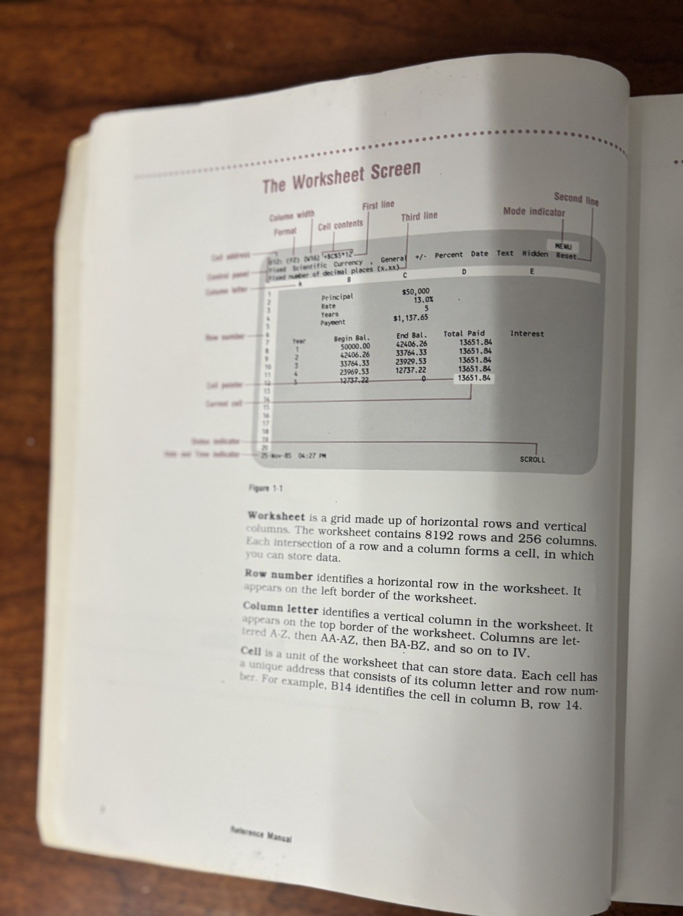 Vintage Lotus 123 Reference Manual 1985
