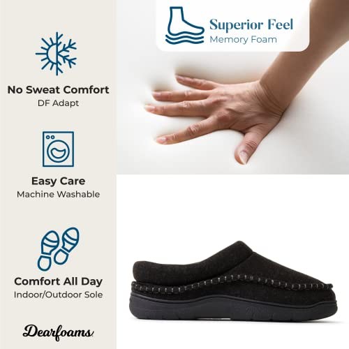 mens Thompson Memory Foam Clog SlipperSlipper 7-8 Black (Wool)
