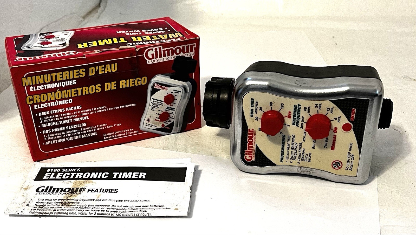 Gilmour Electronic Water Timer Controller  9100NGF Adjustable Run Time