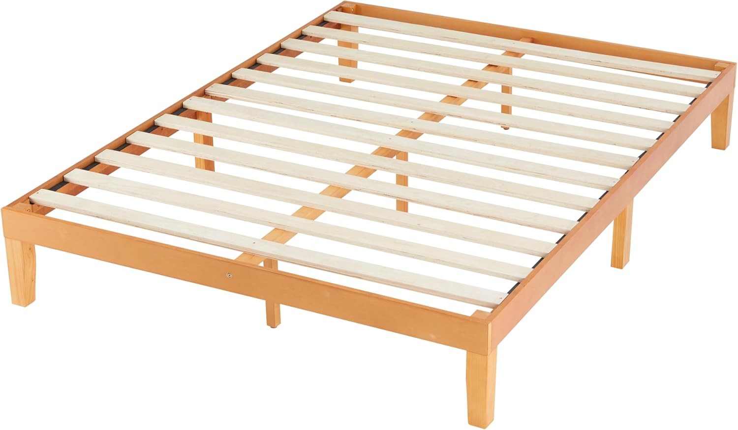 Elegant Full-Size Pine Platform Bed with 12" Support Slats