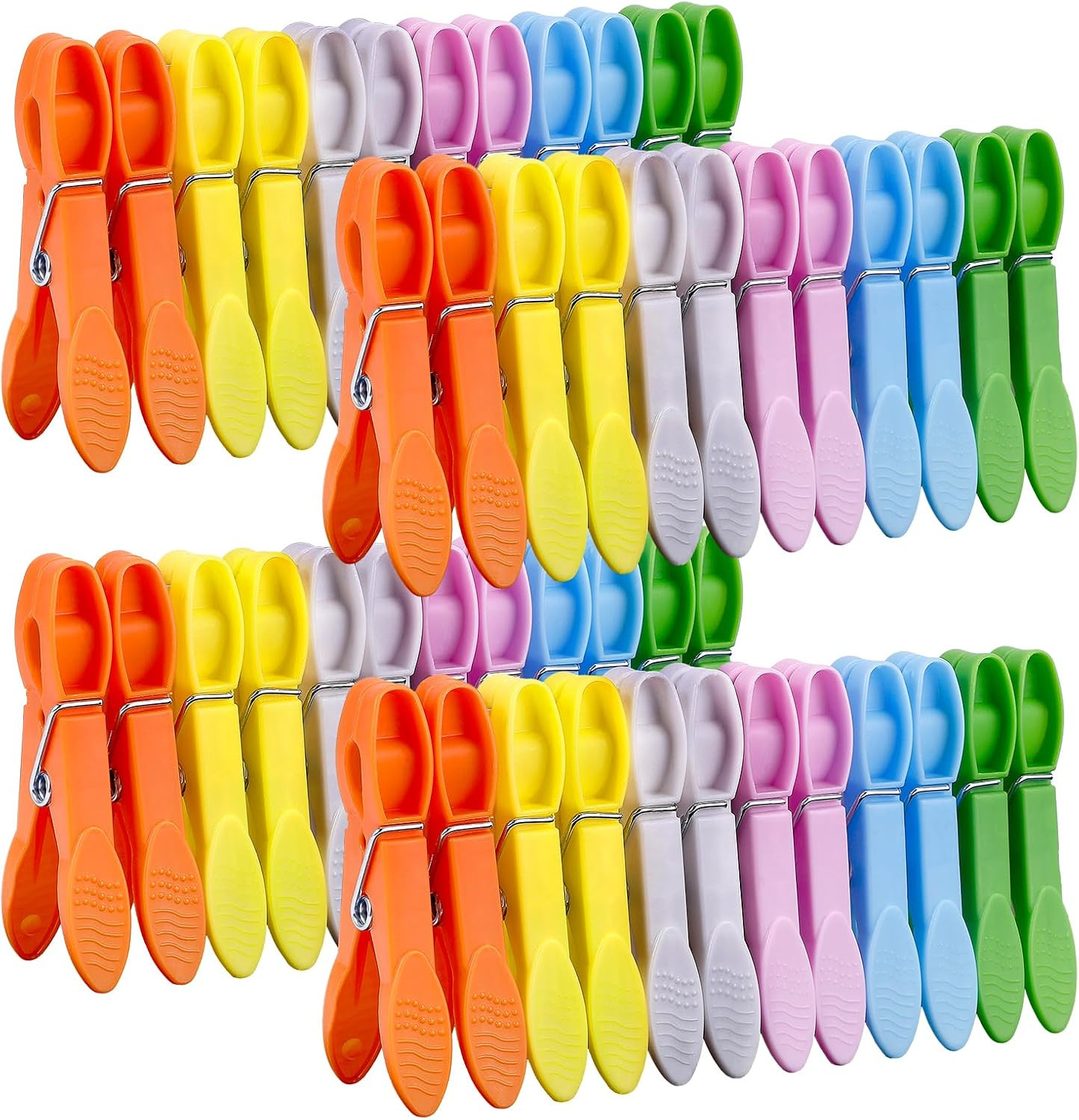 48 Pack Colorful Plastic Clothespins,Heavy Duty Clothes Pins Clips with Sprin...