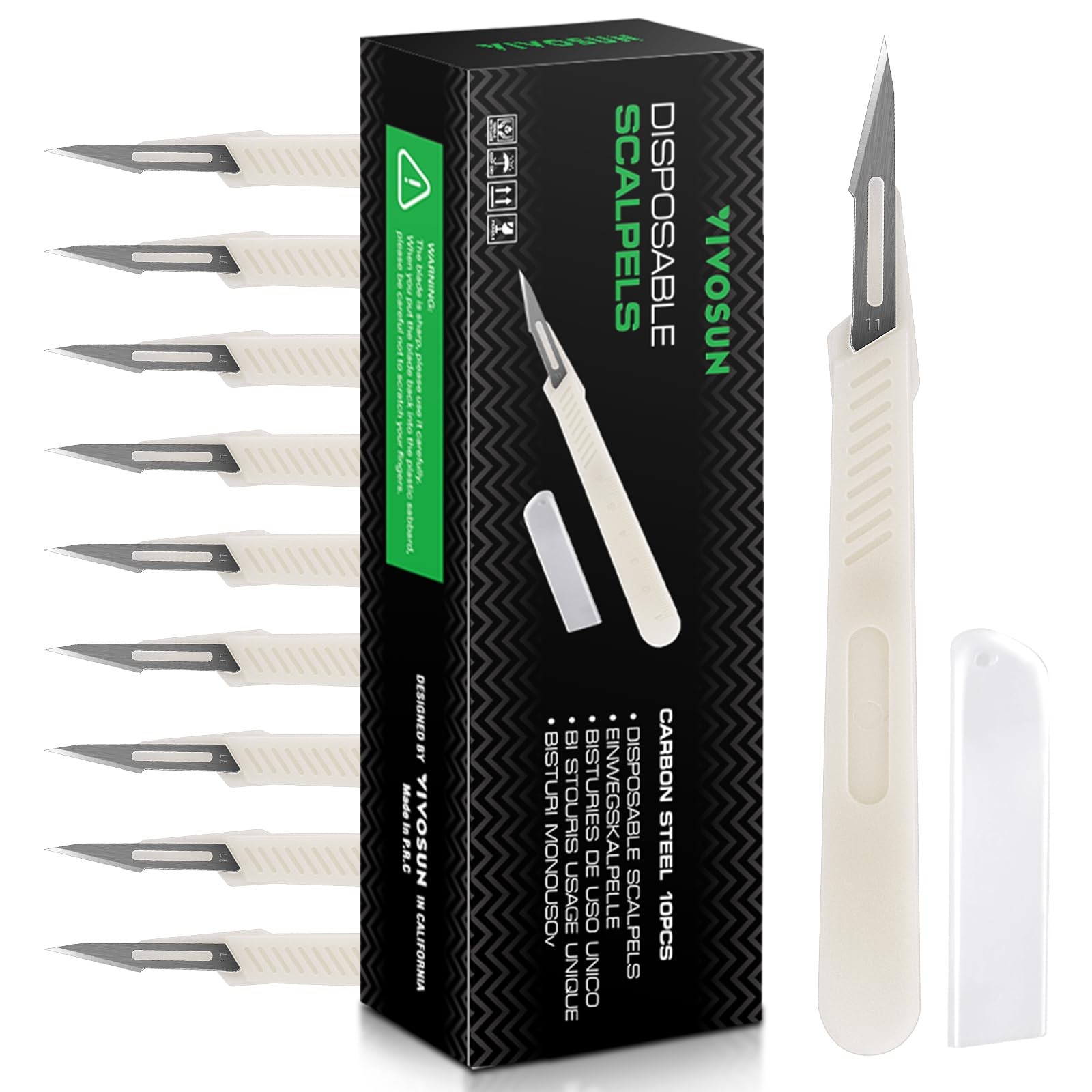 VIVOSUN #11 High-Carbon Steel Blades for Cutting Plants and #11, White