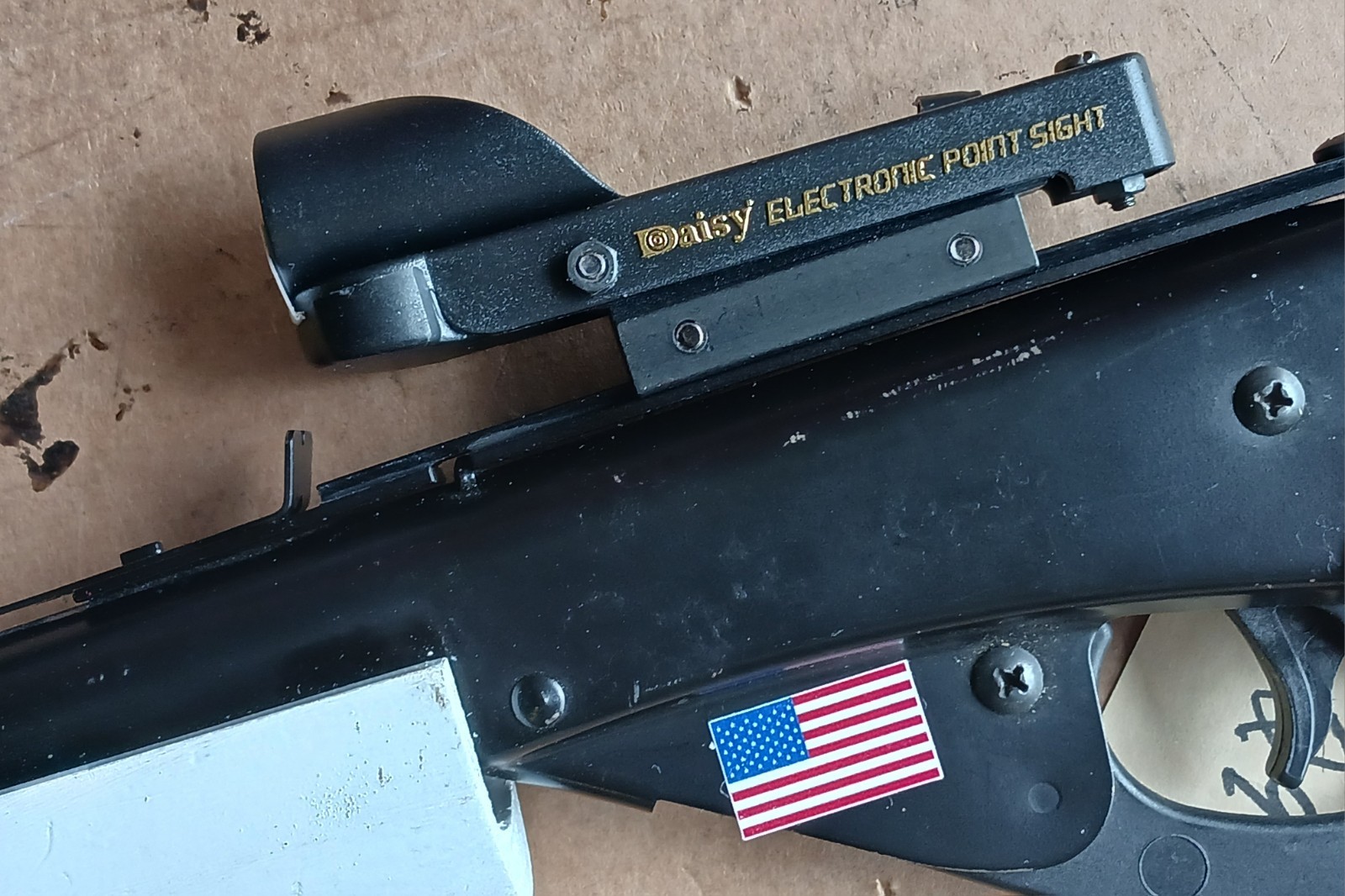 Daisy model 1938B, Red Ryder BB gun , Custom , Electronic scope WHITE #293