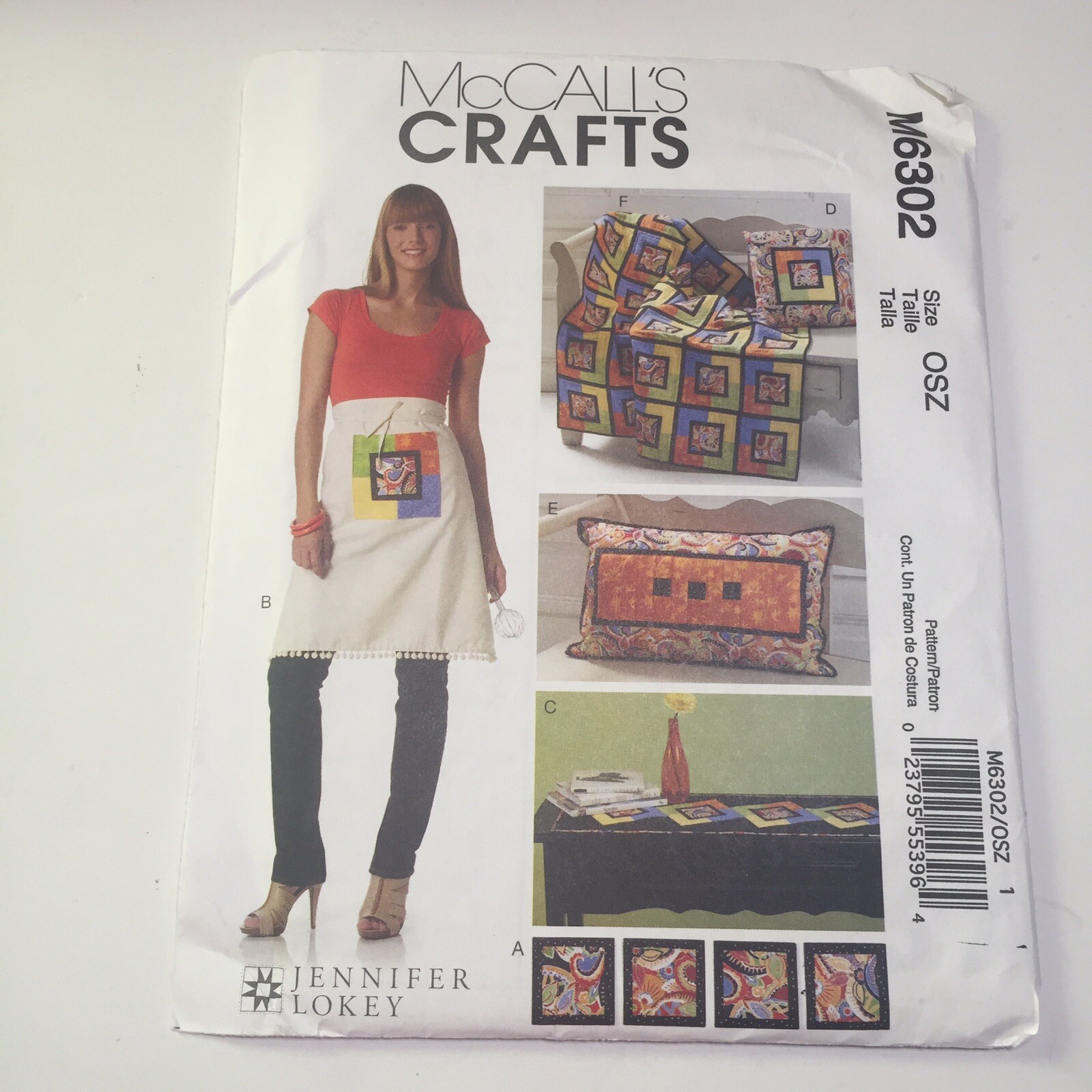 McCall's 6302 Coasters Apron Runner Pillows Lap Quilt