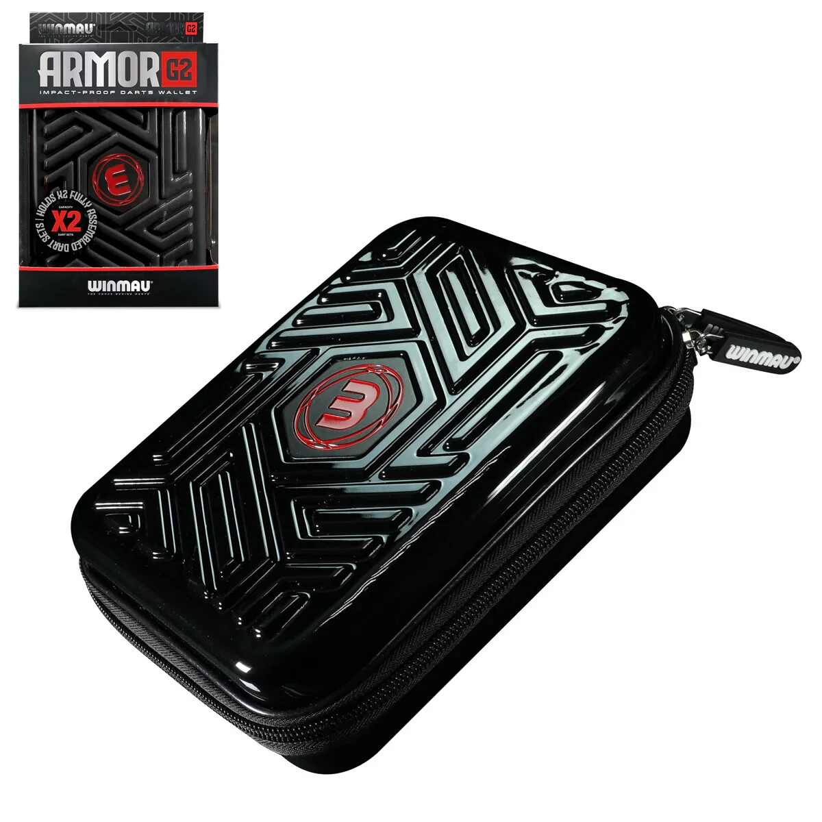 WINMAU ARMOR G2 DART CASE BLACK 2 SETS LOADED