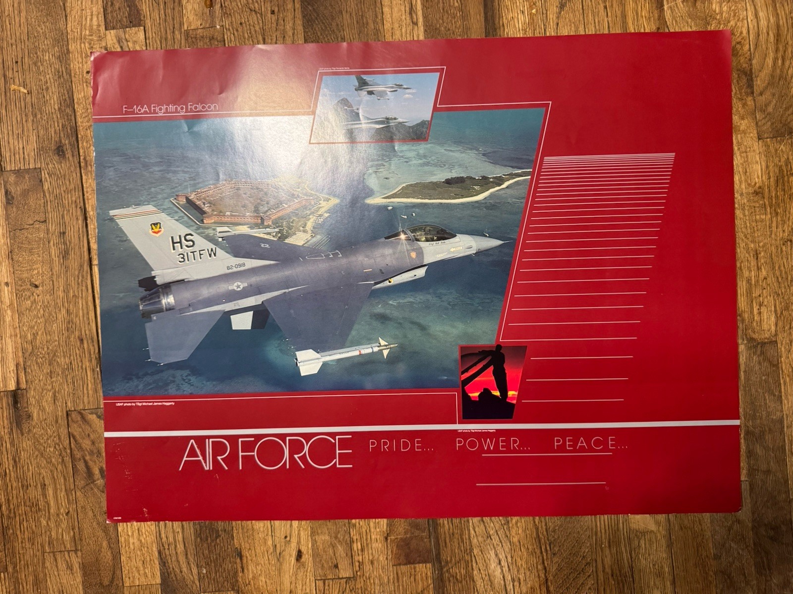 USAF United States Air Force Poster FA-16 24"x18" NOS