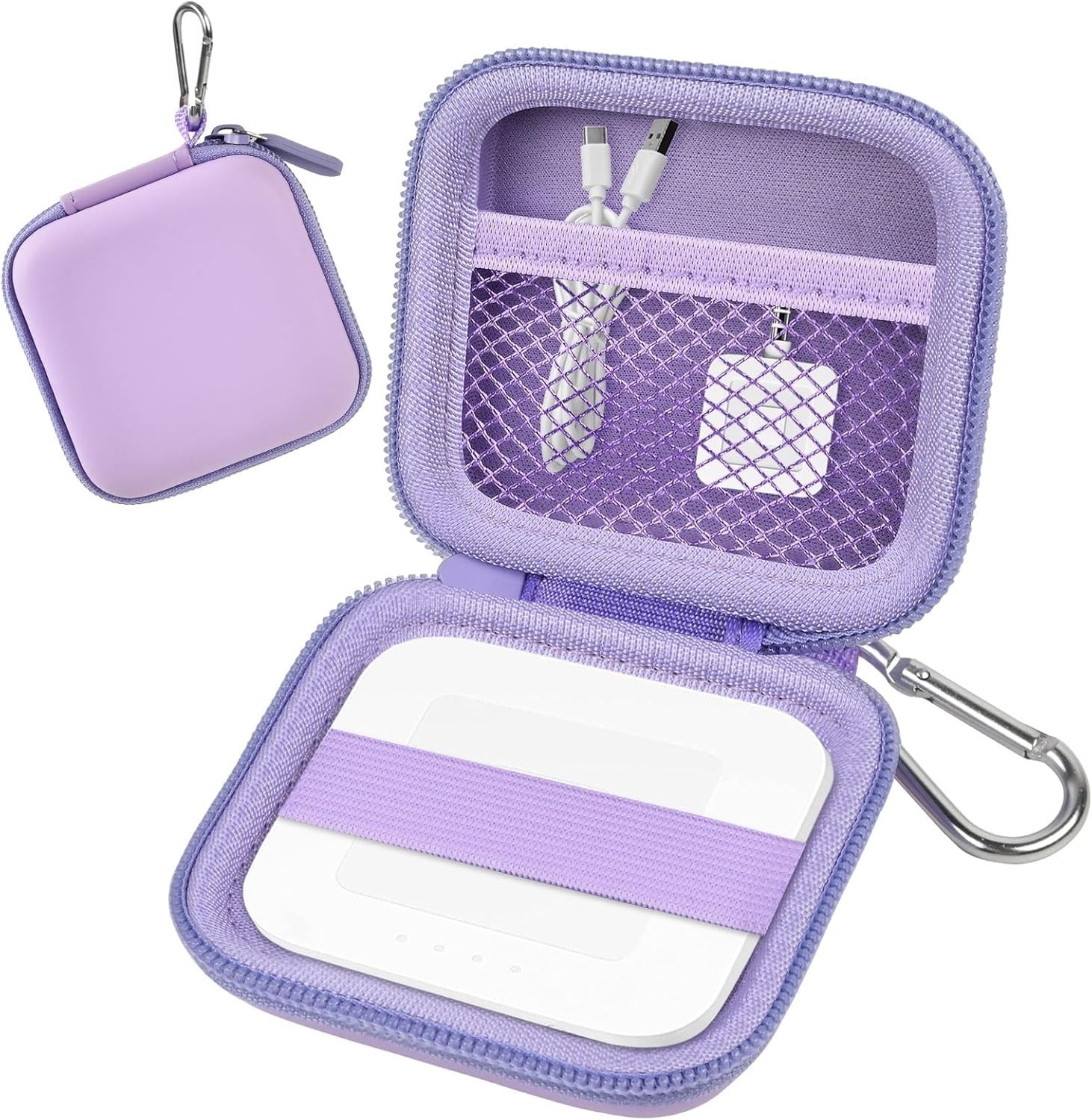Durable Purple Card Reader Case with Carabiner for Square EMV Payment Solutions