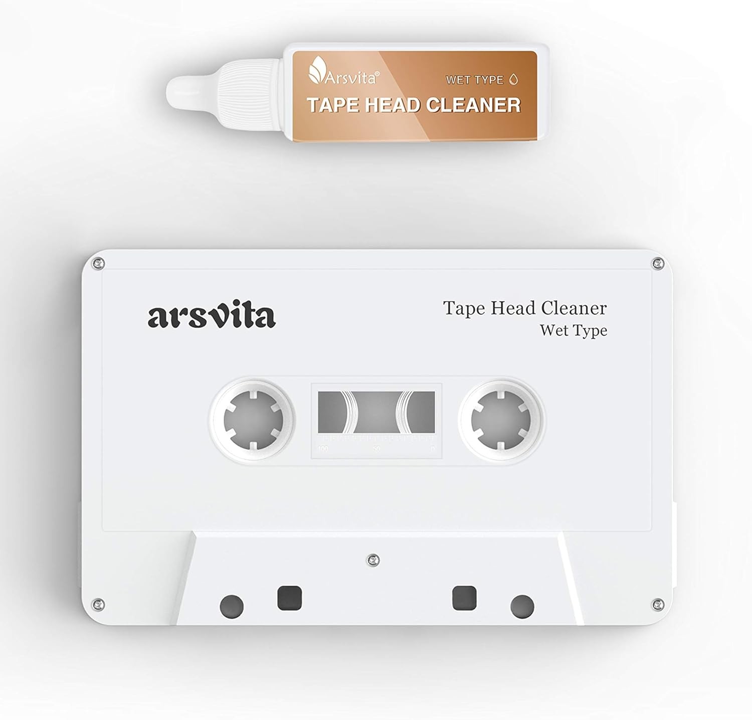 Arsvita Audio Cassette Head Cleaner, Tape Cleaning Kit for Home/Portable/Car...